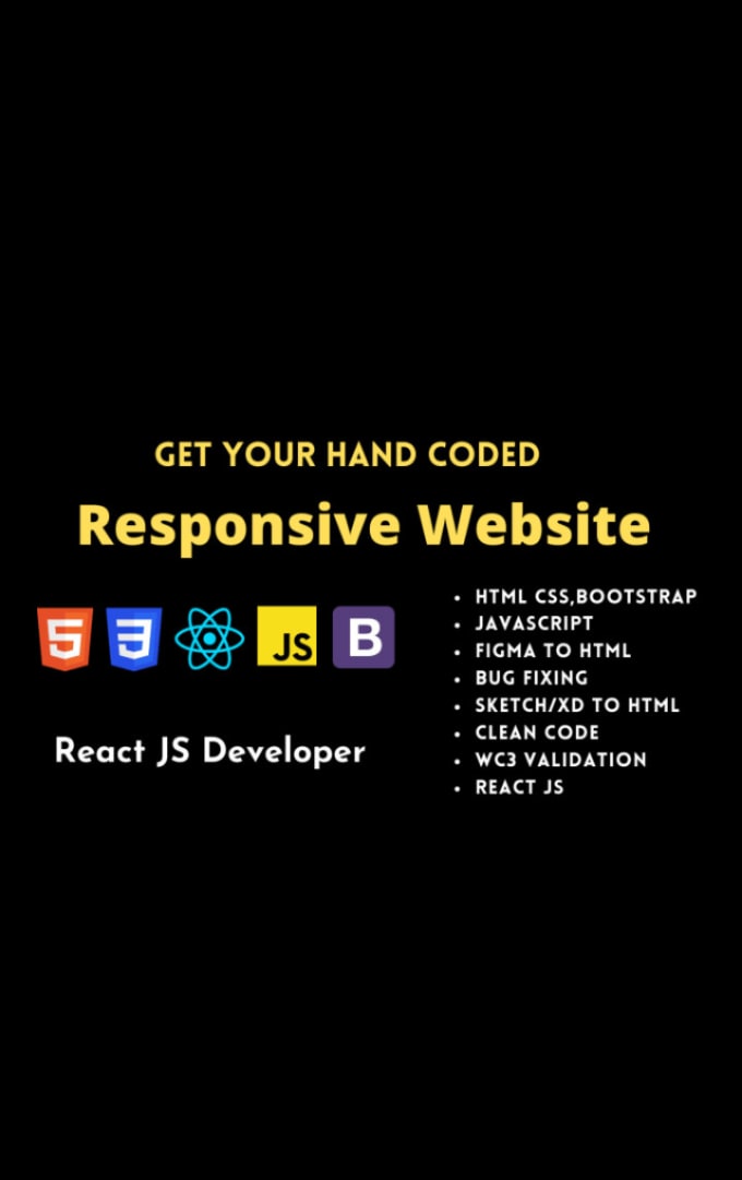 Develop responsive html,css and react js website for you by ...