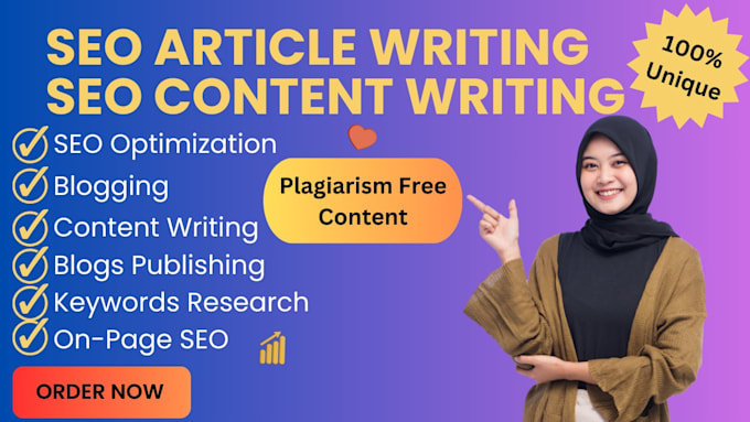 do SEO article writing, blog post, content writing and web content publishing