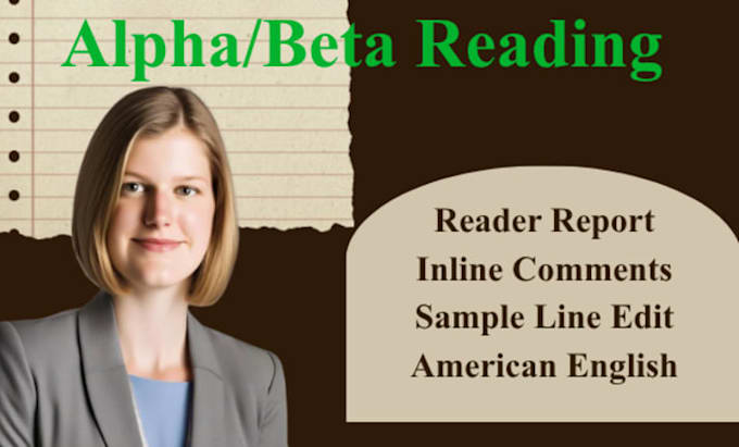 beta read and alpha read your book of any genre