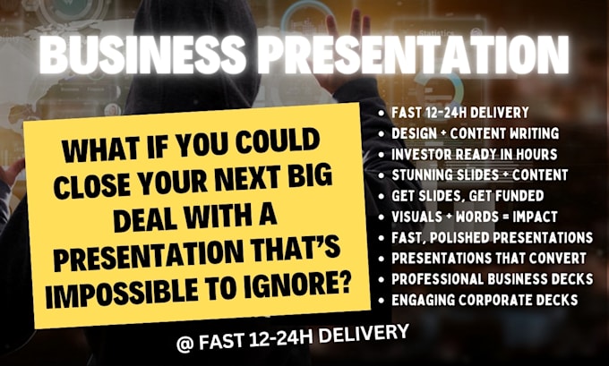 design a business presentation for corporate, investors, and sme