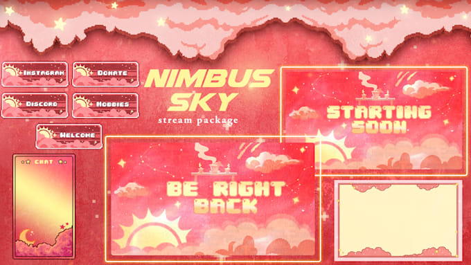 design animated twitch streaming overlay screens and panels