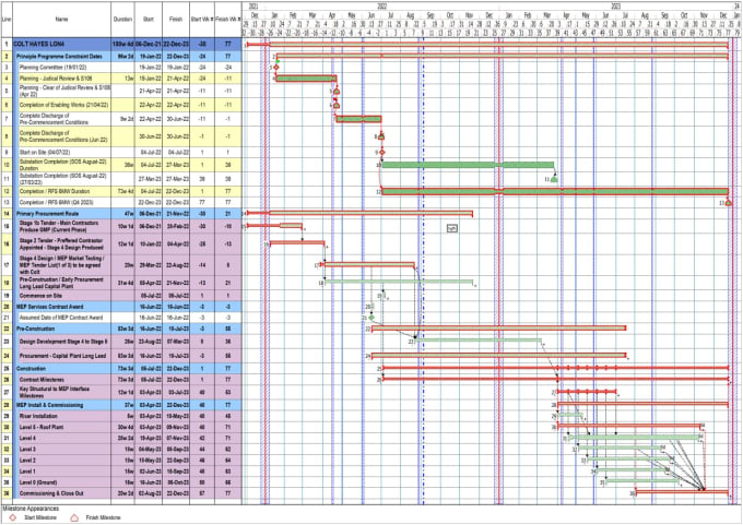 Develop project gantt chart and wbs on primavera or ms project by ...