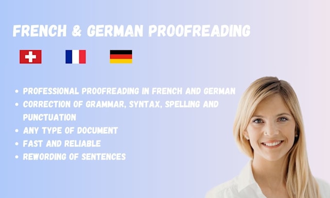 proofread your french or german document