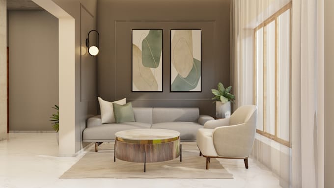Do architectural interior design with realistic 3d rendering by ...