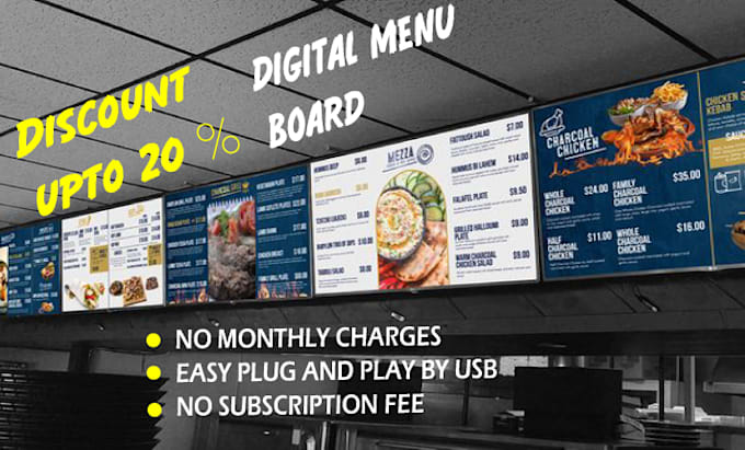 design digital menu, digital menu board or animated menu