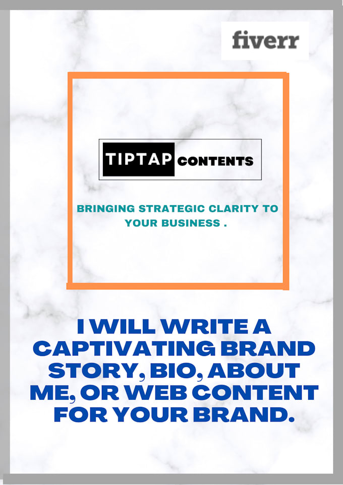 write captivating brand story, bio, about me or web content