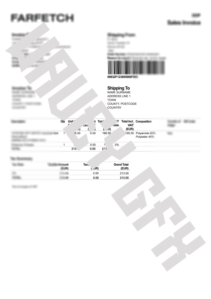 Produce a custom farfetch receipt, updated 2022 version by Wavey_gfx