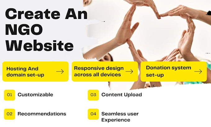 create a nonprofit website, ngo website, charity website, or donation website