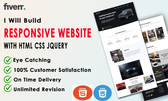 Create Awesome Responsive Website Utilizes Html5css3jquerybootstrap By Wdprava Fiverr 7521