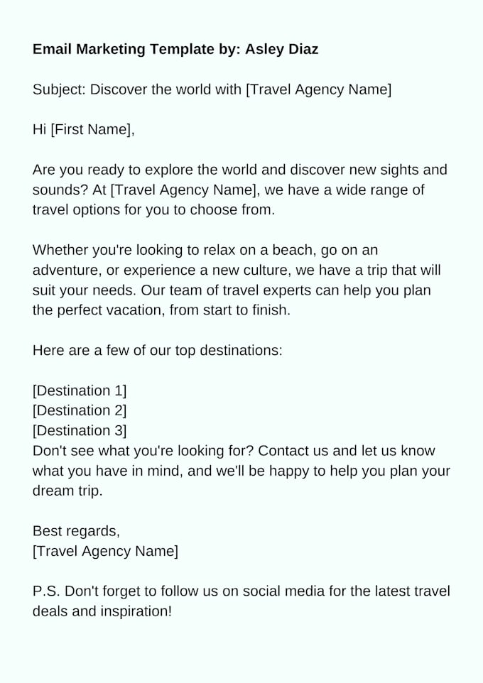 Write an email marketing template in 24h by Asleydiaz Fiverr