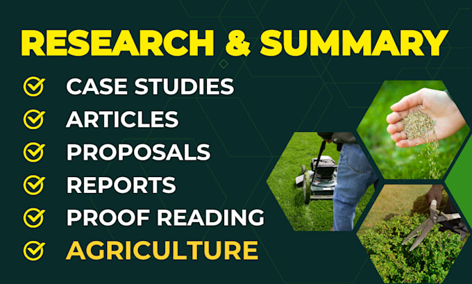 write articles and blogs for agriculture and botany