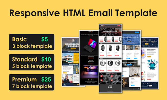 Design and code responsive html email template by Naleem_abdullah | Fiverr
