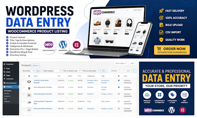upload products to woocommerce, wordpress or shopify store