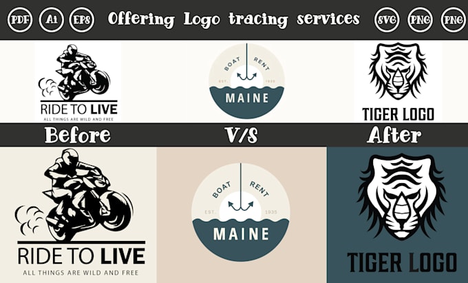 trace manually logo and image into vector file