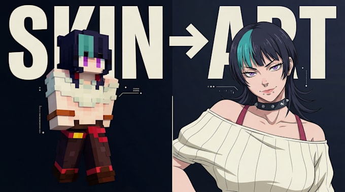 turn your minecraft roblox skin into anime art