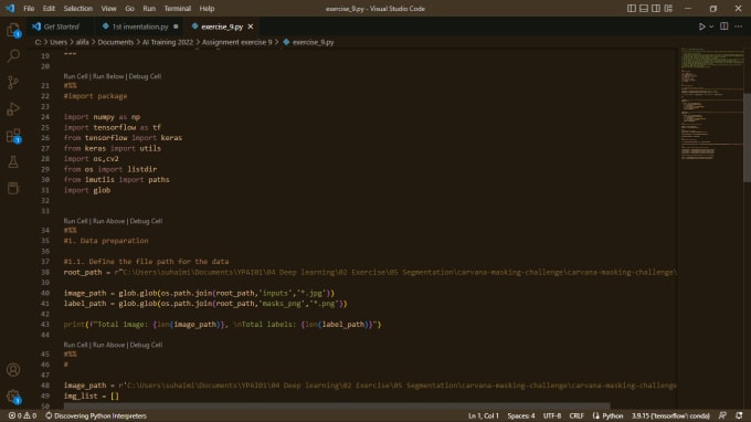 Make a simple coding based on the flowchart using python by Alifhamdan ...