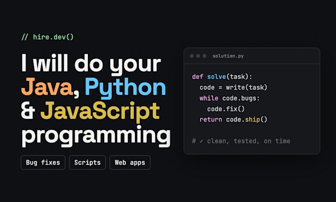 do java, python and javascript programming