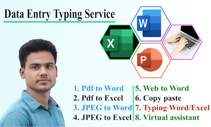 data entry microsoft word, excel typing assistant