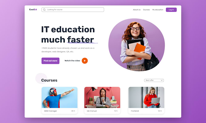 Create a responsive landing page design in figma by Romanbondarevic ...