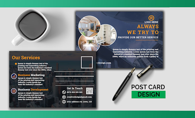 design print ready postcard,magazine ad or newspaper layout