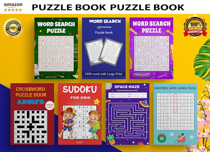 Create word search sudoku crossword cryptogram mazes puzzle book for