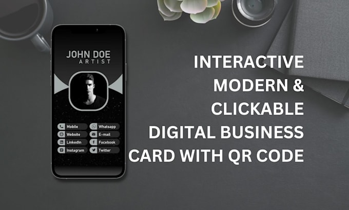 Design interactive, modern and clickable digital business card with qr ...