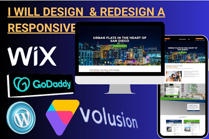 design a modern wix, godaddy, recycling website, and wix with online booking