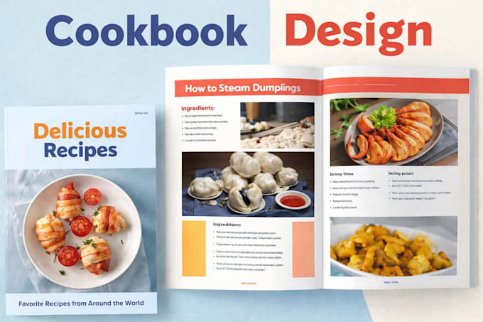 write and design recipes for a cookbook, recipe book, and ebook