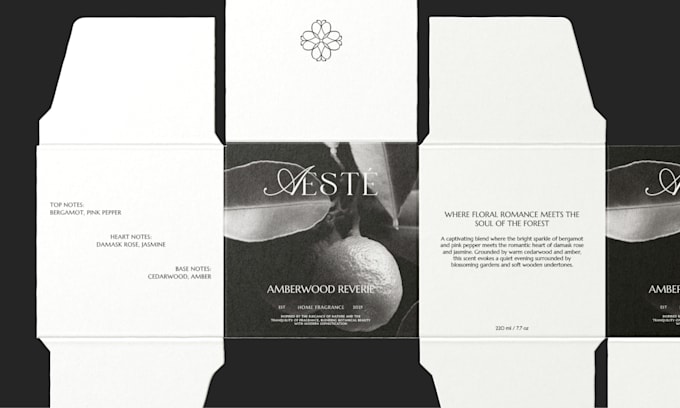 create a modern minimal stylish label or packaging design
