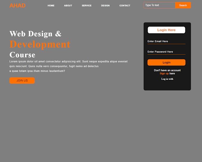 Make a website front page using html and css by Abdulahad365 | Fiverr