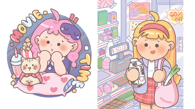 draw cute cartoon character