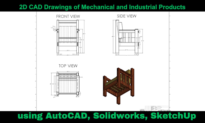 create 2d cad drawings of mechanical and industrial product