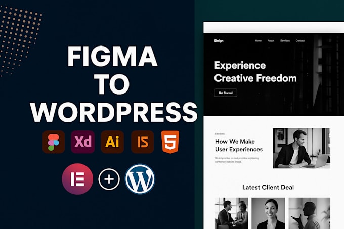 convert sketch, PSD, xd, figma to wordpress using elementor or elementor pro