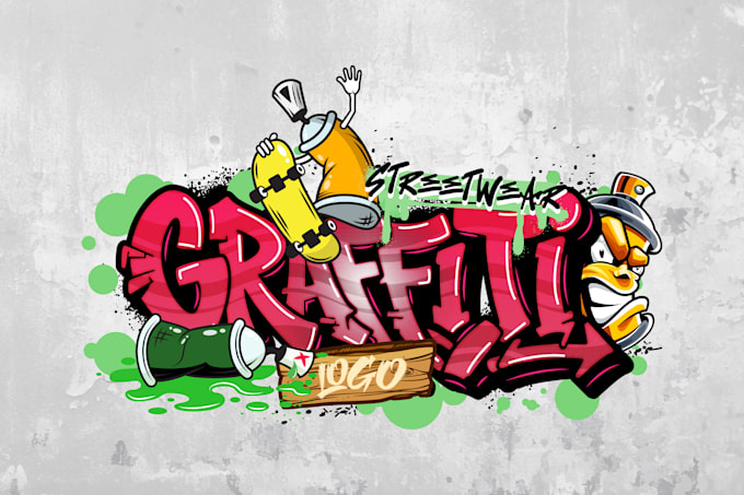 design a custom graffiti logo, street art typography and hand drawn font
