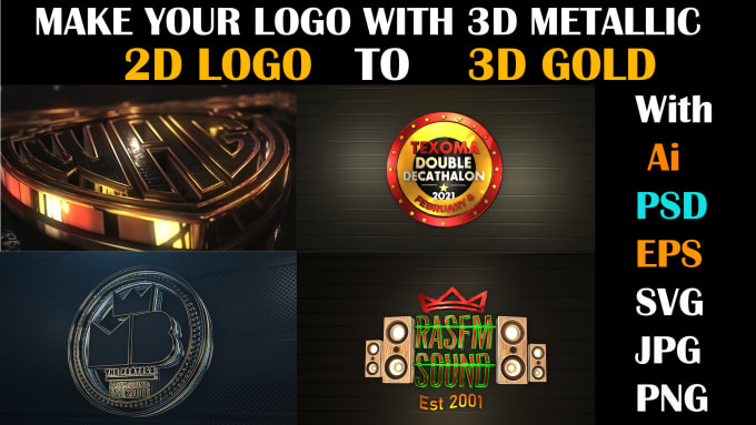 Custom 3d rotating logo animation or 360 spin loop GIF