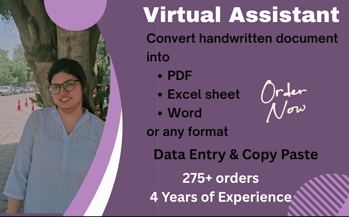 convert any handwritten text into word, excel, do data entry