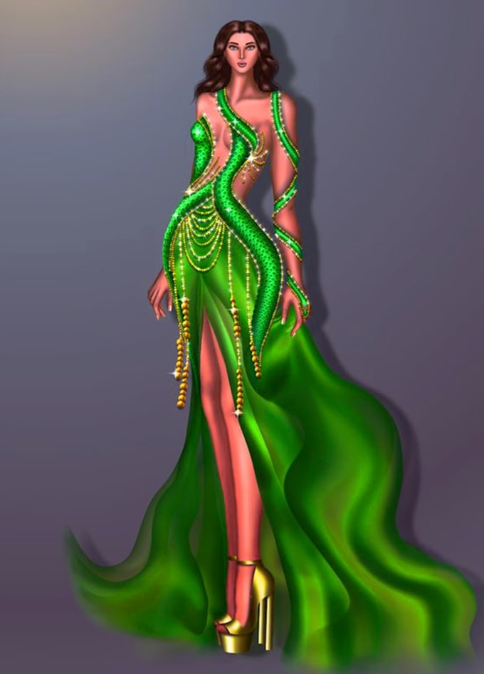 Draw fashion and colorful digital illustration by Marlizerensbur | Fiverr