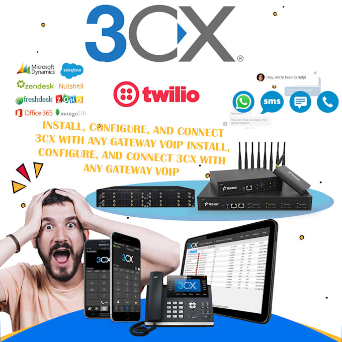 install, configure, and connect 3cx with any gateway voip