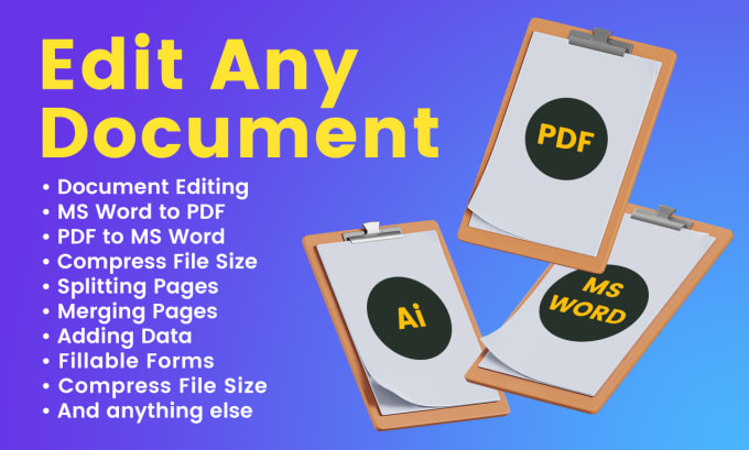 Edit Modify Update Compress Any Pdf Msword Document By Saadjee Fiverr 3771