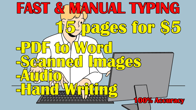 fast and accurate PDF to word typing, manual typing service
