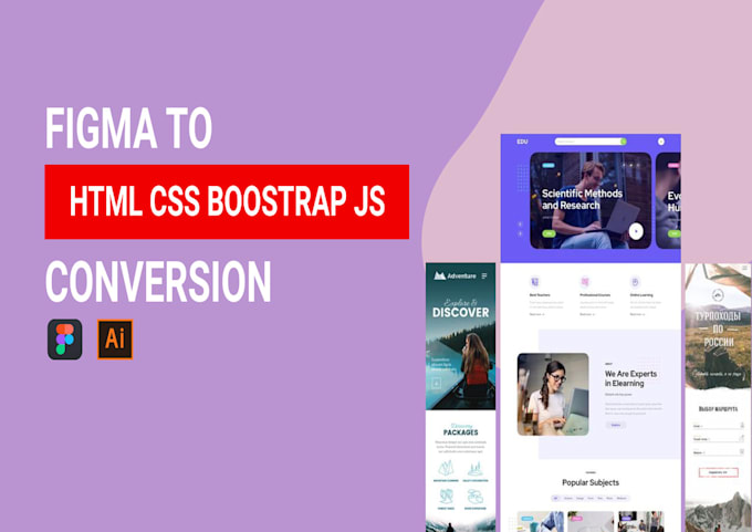 Convert figma or ai to html css boostrap js website by Dimas405 | Fiverr