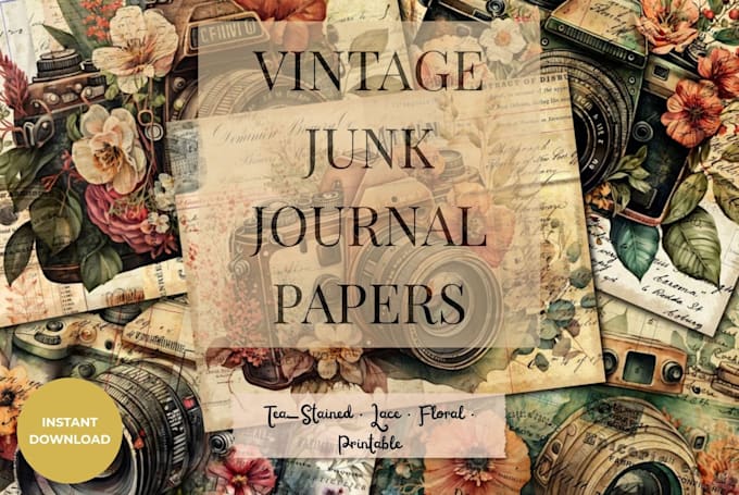create custom vintage junk journal kits for etsy shops