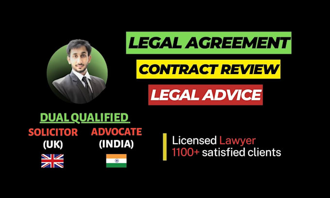be your uk solicitor, write legal contract and provide legal advice