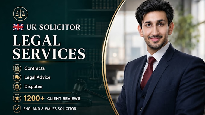 be your uk solicitor, help with contract, legal advice, dispute