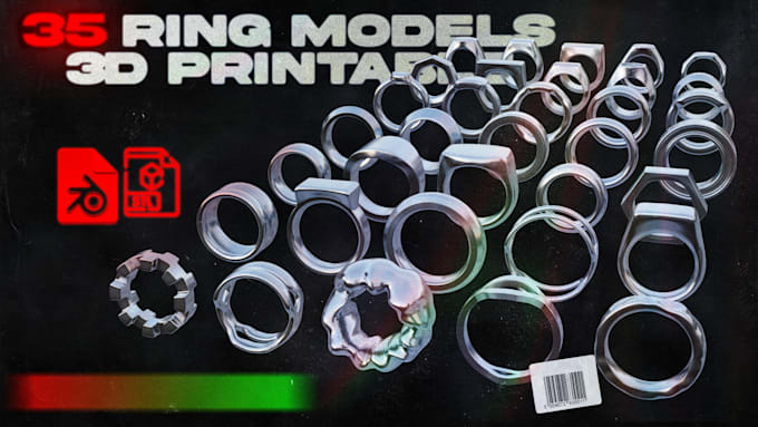 design you abstract 3d ring model ready for 3d printing