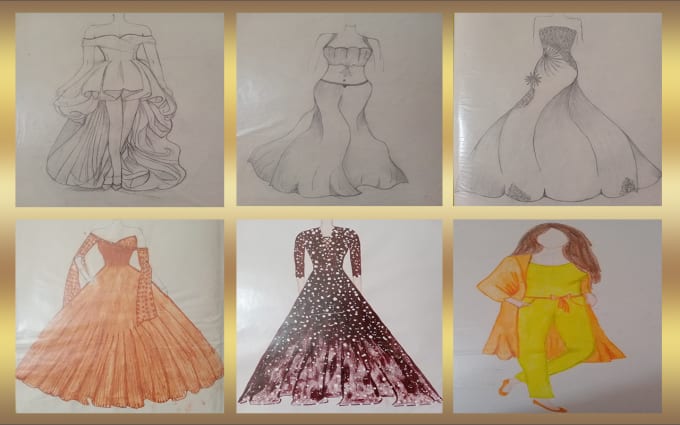 Pencil drawing sale dress designs