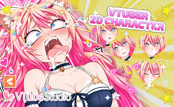 comission live2d vtuber model and rigging for v tuber anime art