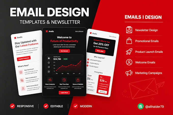 design professional email templates and newsletter designs