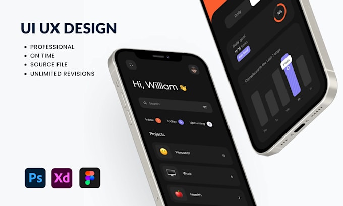 create mobile app UI UX design in xd and figma
