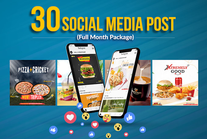 create 30 unique social media posts designs for whole month